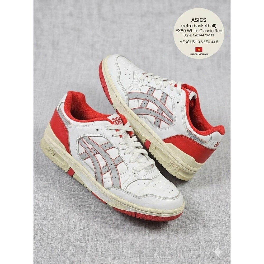 Size 10.5 - ASICS EX89 White Classic Red
